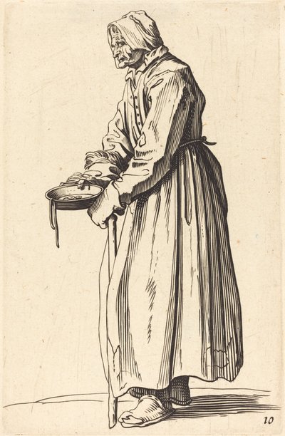 Žebrák s pánví od After Jacques Callot