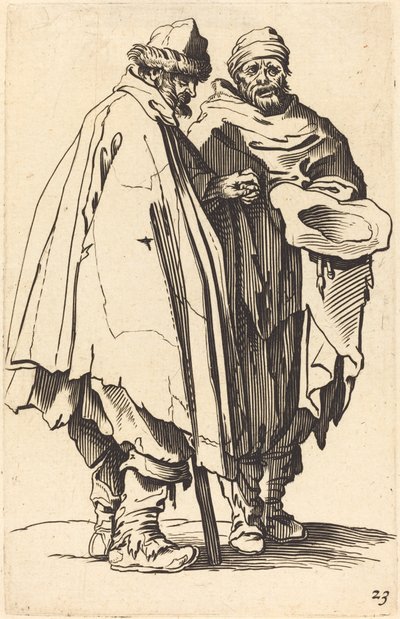 Slepý žebrák a společník od After Jacques Callot