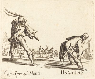 Kapitán Spessa Monti a Bagattino od After Jacques Callot