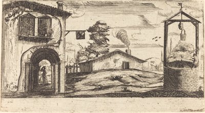 Krajina se studnou od After Jacques Callot