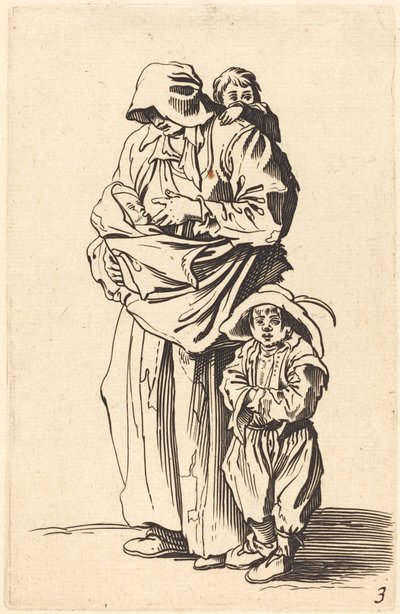 Matka a tři děti od After Jacques Callot