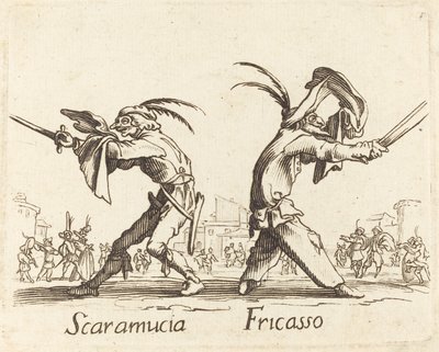 Scaramucia a Fricasso od After Jacques Callot