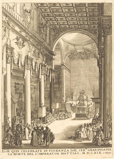 Katafalk císaře Matyáše od After Jacques Callot