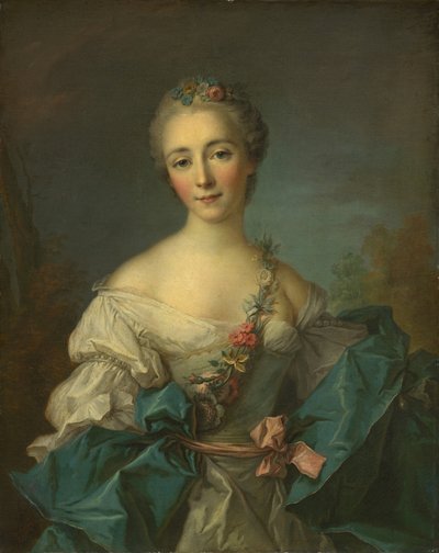 Portrét mladé ženy od After Jean Marc Nattier