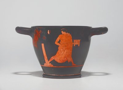 Podkrovní červenofigurový skyphos, c. polovina 5. století před naším letopočtem (keramika) od Agathon Painter (attr. to)