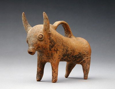 Nádoba ve tvaru vola, cca 1575-1400 př. n. l. (keramická) od Age Bronze