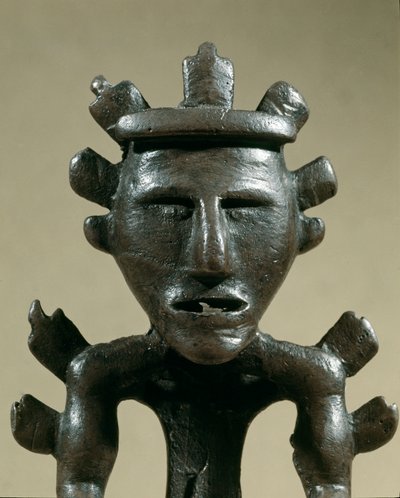 Prehistorie: bronzová figurka válečníka Tresora Galic (Kostroma, Rusko). 1500 před naším letopočtem. Doba bronzová. Moskva, Státní historické muzeum od Age Bronze