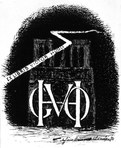 Exlibris Victora Huga od Aglaüs Bouvenne