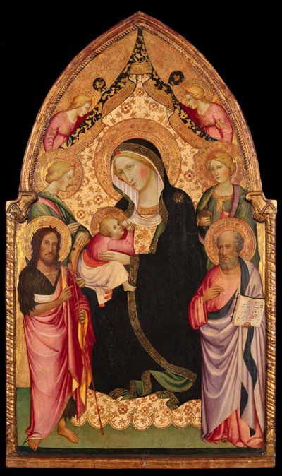 Madona pokory se světci a anděly od Agnolo (circle of) Gaddi