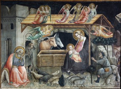 Jesličky (jesličky) Obraz od Agnola Gaddiho (1350-1396) Duomo, kaple Sacro Cingolo Prato od Agnolo Gaddi