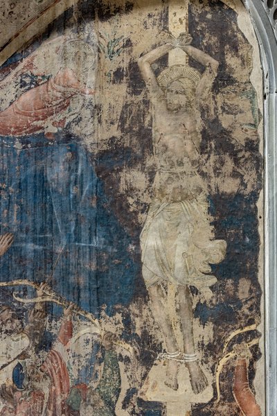 Umučení sv. Šebestiána, detail (oddělená freska) od Agnolo Gaddi