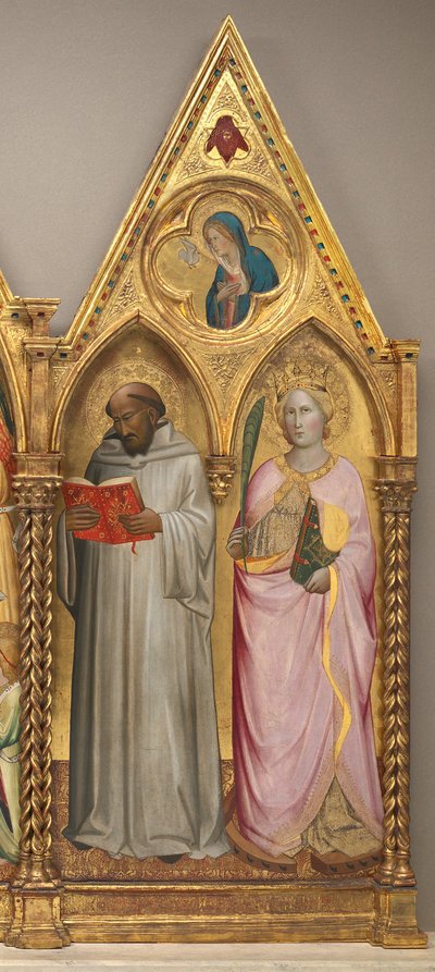 Svatý Bernard a svatá Kateřina Alexandrijská s Pannou Marií Zvěstování [pravý panel] od Agnolo Gaddi