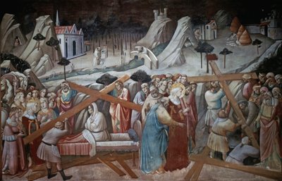 Svatá Helena hledá Pravý kříž, z Legendy o cyklu Pravého kříže od Agnola Gaddiho, kaple baziliky Santa Croce, Florencie, kolem roku 1380 od Agnolo Gaddi