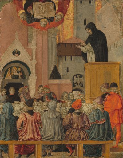 Dominikánské kázání, c. 1470 (tempera na topolovém panelu) od Agnolo degli Erri