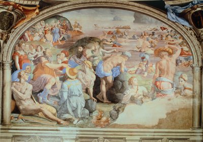 Přechod přes Rudé moře, freska od Agnola Bronzina (1503-1572). Kaple Eleonory z Toleda, Palazzo Vecchio, Florencie. Itálie od Agnolo Bronzino