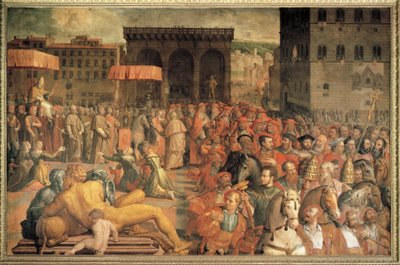 Itálie, Florencie, papež Lev X. (Giovanni de Medici) se po svém zvolení vrací do Florencie od Agnolo Bronzino