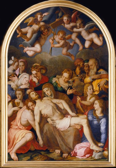 La desente de Croix - Sestup z kříže - Bronzino, Agnolo (1503-1572) - 1553 - Olej na dřevě - 263x175 - Palazzo Vecchio, Florencie od Agnolo Bronzino