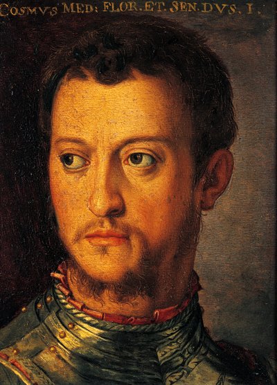 Portrét Cosima I. de Medici, od Agnola Bronzina, malba od Agnolo Bronzino