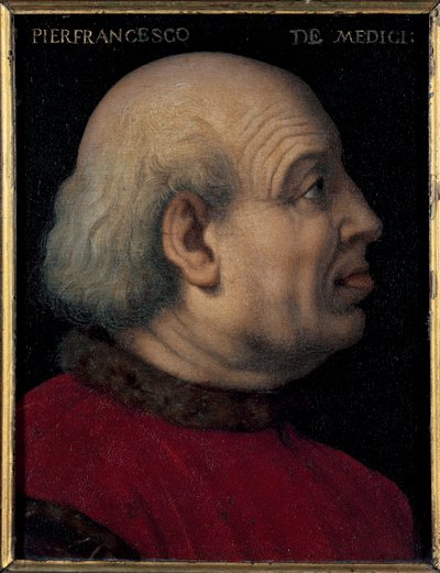 Portrét Pierfrancesco di Lorenzo de Medicis staršího (1430-1476) Obraz Bronzino (Agnolo di Cosimo) (1503-1572) Rozměry 15x12 cm od Agnolo Bronzino