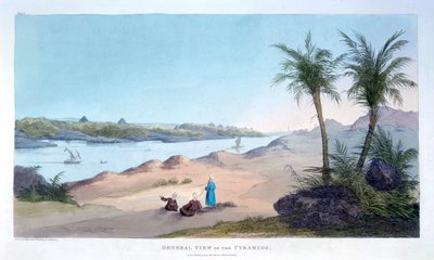 Celkový pohled na pyramidy, Egypt, 1820 od Agostino Aglio