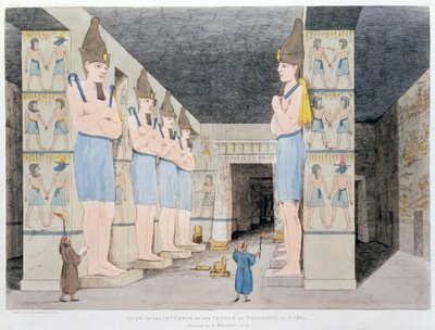 „Vnitřek chrámu v Ybsombulu v Núbii“, 1820-1822 od Agostino Aglio
