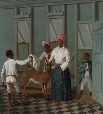 Sluhové mytí jelena od Agostino Brunias