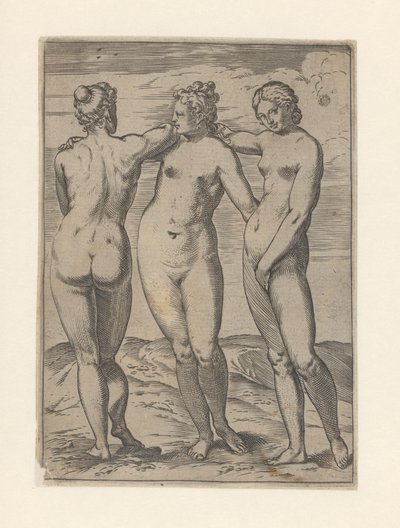 Tři Grácie Lascivie (název série) od Agostino Carracci