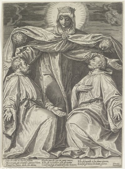 Marie chrání členy bratrstva od Agostino Carracci