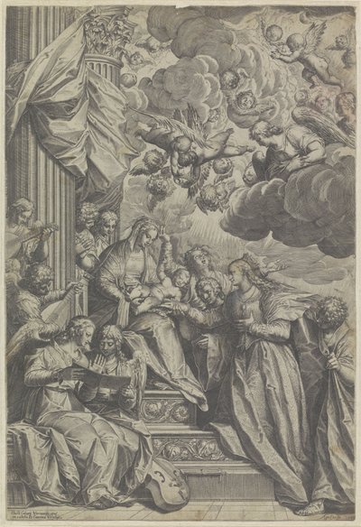 Mystická svatba svaté Kateřiny od Agostino Carracci