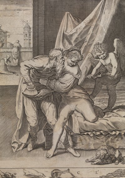 Všechno vyhrává zlato, ca. 1590-95. od Agostino Carracci