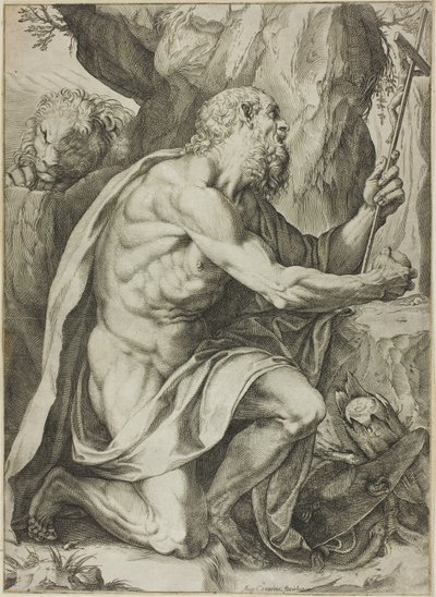 Svatý Jeroným v pokání od Agostino Carracci