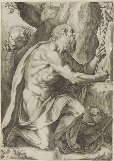 Svatý Jeroným v pokání od Agostino Carracci