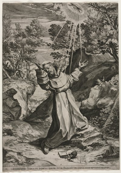 Svatý František přijímající stigmata, 1586. od Agostino Carracci