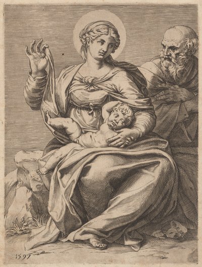 Svatá rodina od Agostino Carracci