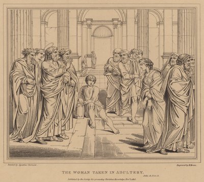 Žena zachycená v cizoložství, Johne od Agostino Carracci