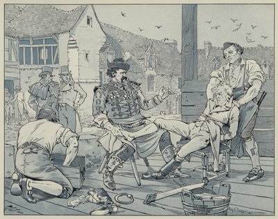 Ilustrace k filmu La Dame de Gai-Fredon, jehož autorem je Quatrelles od Agostino Comerio