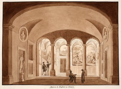 Raphaelův dům na Palatinu, 1833 (lept s hnědým lazurováním) od Agostino Tofanelli