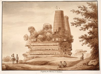 Hrob Horatii a Curiatii, 1833 (lept s hnědou lazurou) od Agostino Tofanelli