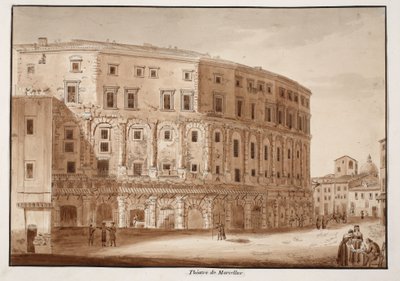 Divadlo Marcellus, 1833 (lept s hnědou lazurou) od Agostino Tofanelli