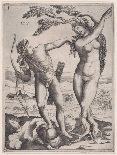 Apollo a Daphne, datováno 1515., datováno 1515. od Agostino Veneziano