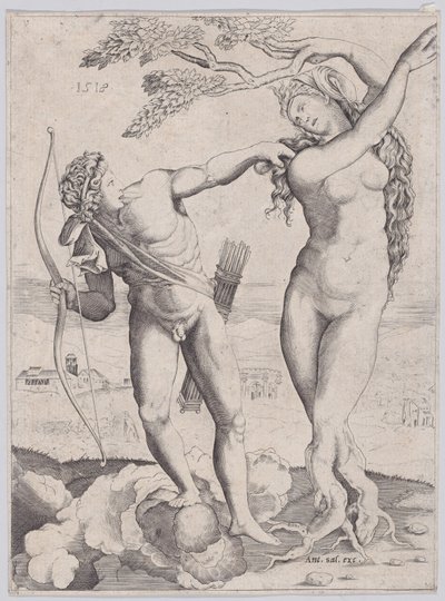 Apollo a Daphne z roku 1518. od Agostino Veneziano
