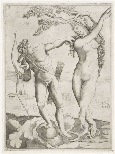 Apollo v Daphne od Agostino Veneziano