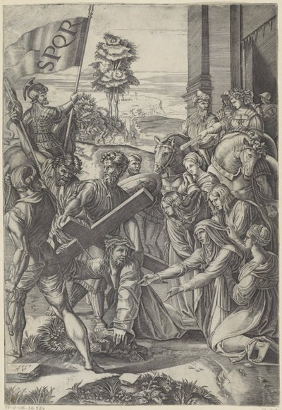 Kristus podléhá tíze kříže Il Spasimo di Sicily od Agostino Veneziano