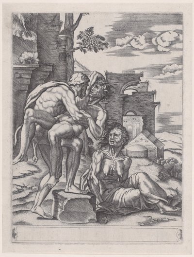 Herkules a Antaeus z roku 1533, z roku 1533. od Agostino Veneziano