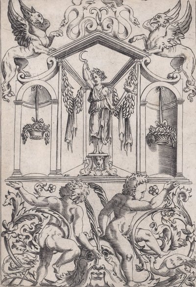 Ornamental Panel, ca. 1514-36. od Agostino Veneziano