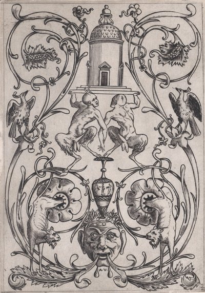 Ornamental Panel, ca. 1514-36. od Agostino Veneziano