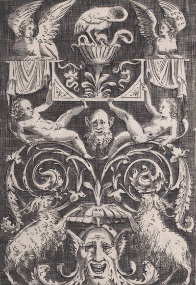 Ornamental Panel, ca. 1514-36. od Agostino Veneziano