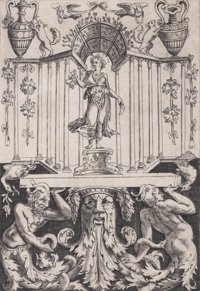 Ornamental Panel, ca. 1514-36. od Agostino Veneziano