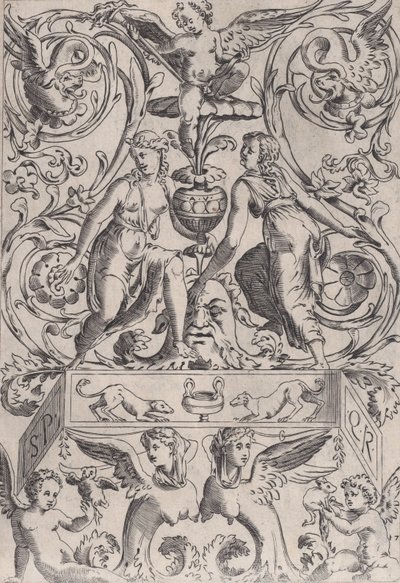 Ornamental Panel, ca. 1514-36. od Agostino Veneziano