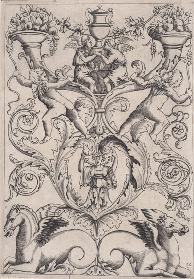 Ornamental Panel, ca. 1514-36. od Agostino Veneziano